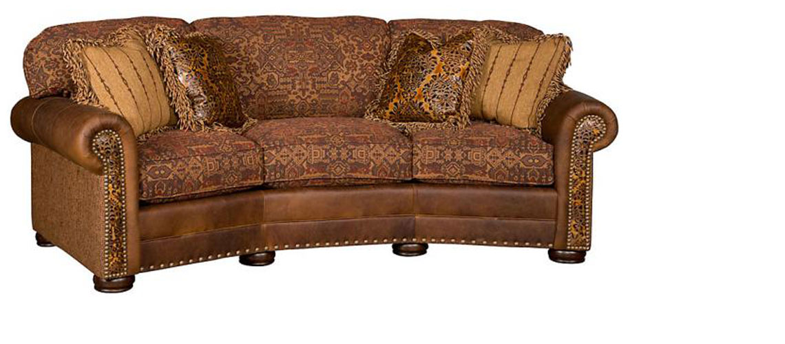 RicardoLeatherFabricConversationSofa Furniture Center and Casual